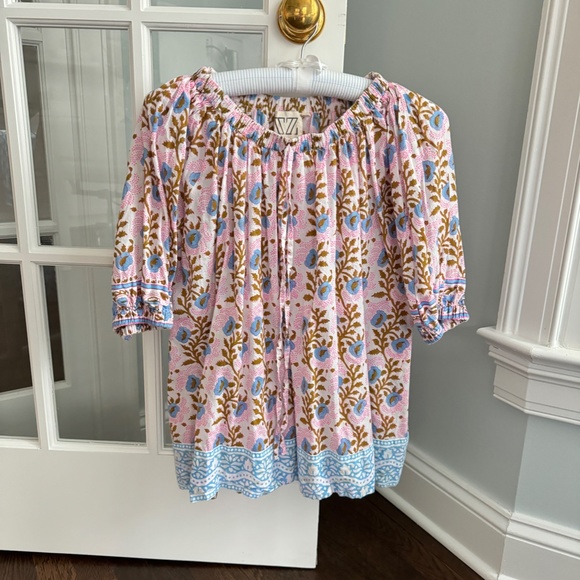 SZ BLOCKPRINTS Tracy Cotton Top - Camel Essa Size S - Picture 2 of 8